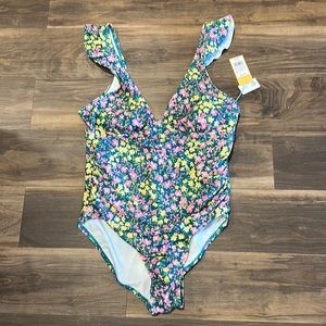 NWT Kona Sol floral one piece swimsuit size XL 16